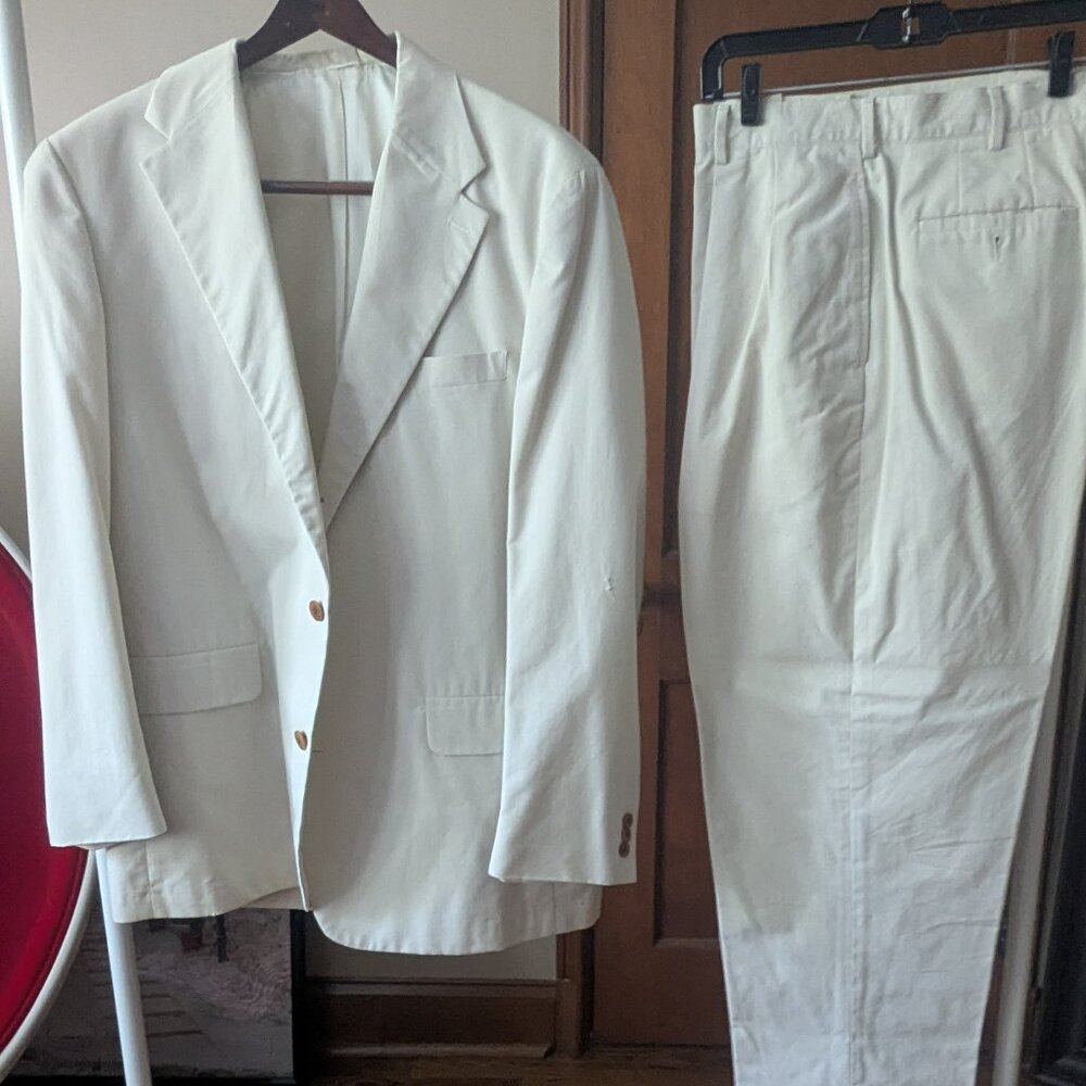 J. Crew white cotton suit